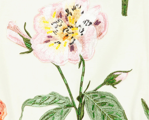 Floral Embroidered Strapless Mini Dress