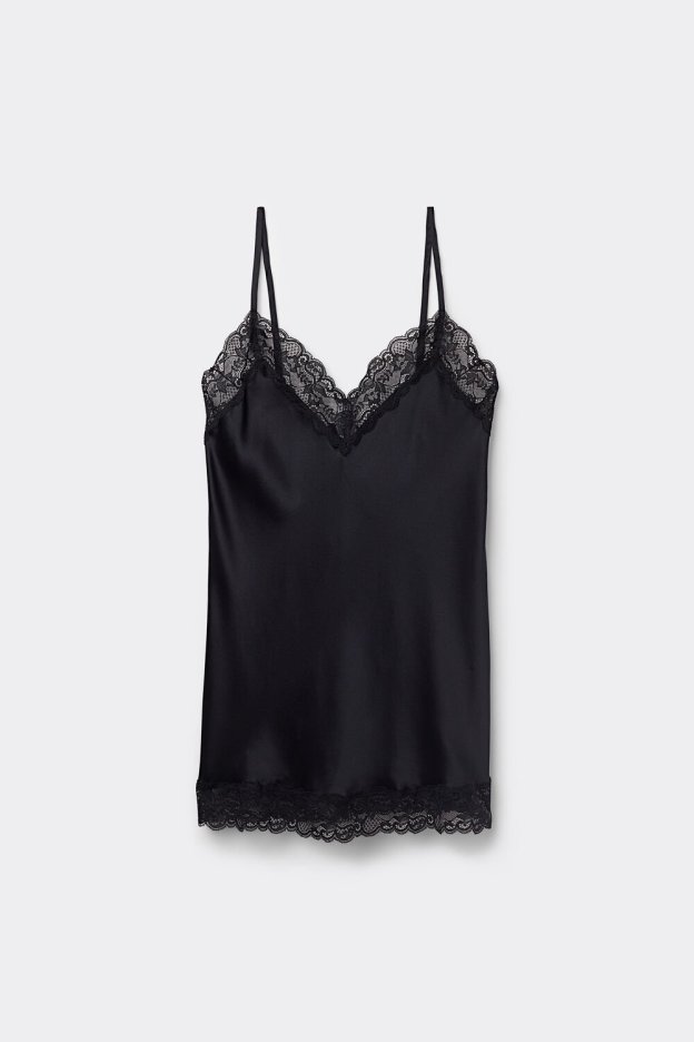 Midnight Lace Satin Camisole