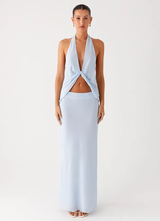 Sky Veil Flow Maxi Skirt