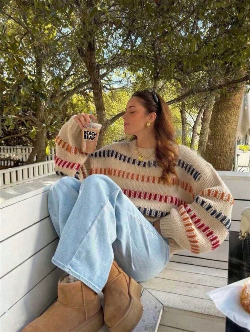 Colorblock Batwing Sweater