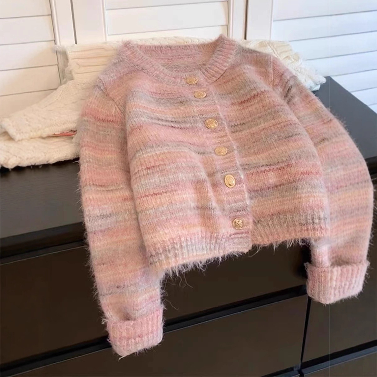 Striped Mohair Knit Cardigan – Soft & Cozy Layers