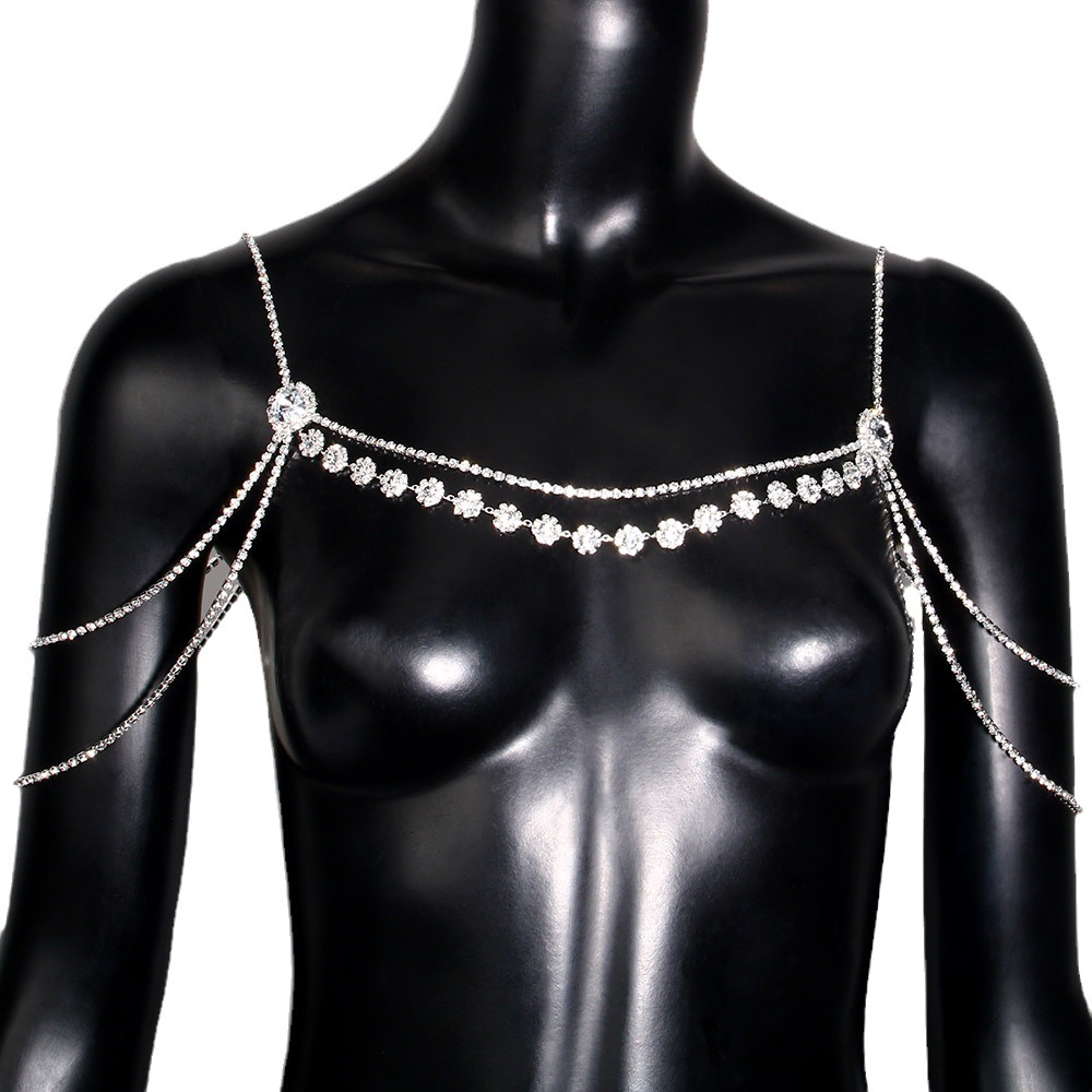 Rhinestone Tassel Shoulder Chain – Glam Dress Accessory