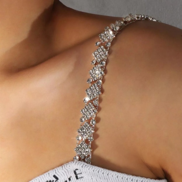 Rhinestone Shoulder Chain – Glam Dress Accessory
