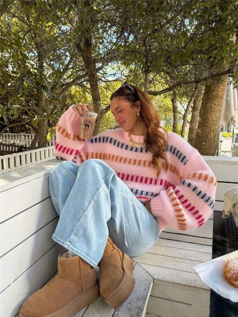 Colorblock Batwing Sweater