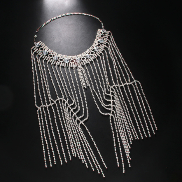 Rhinestone Tassel Shoulder Chain – Glam Dress Accessory