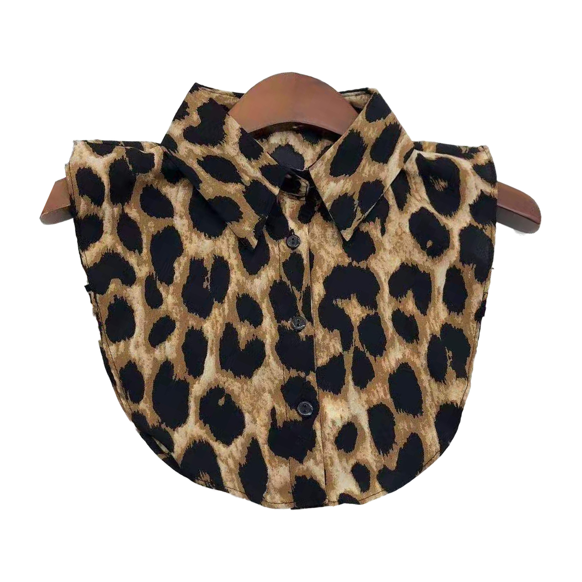 Wild Spirit Animal Print Faux Collar Top