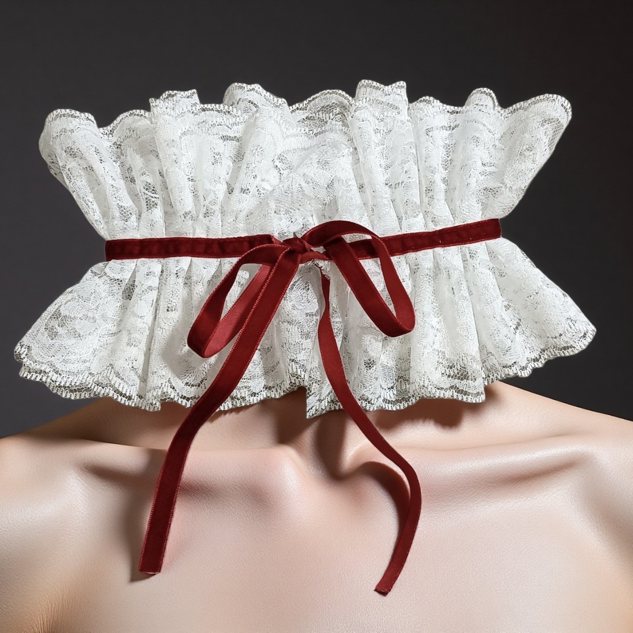 Princess Lace Ruffle Faux Collar