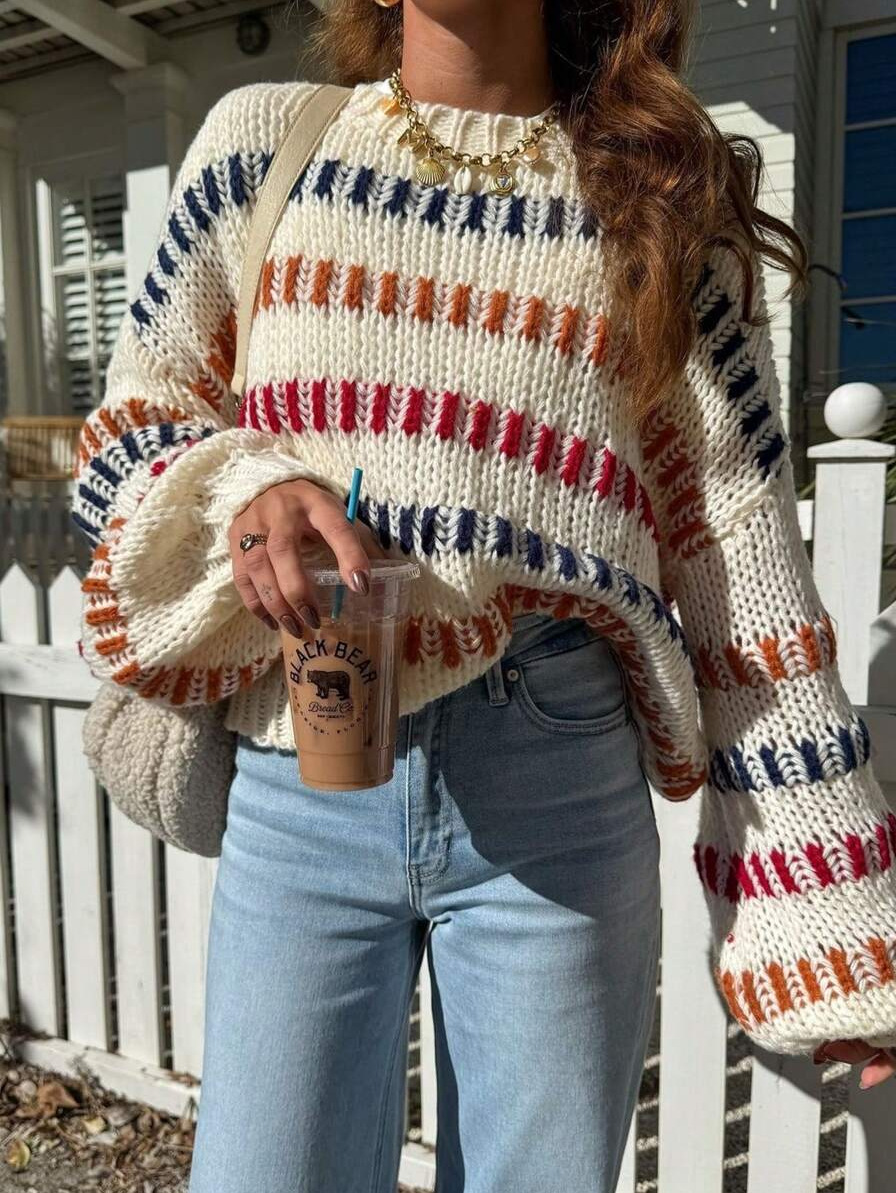 Colorblock Batwing Sweater