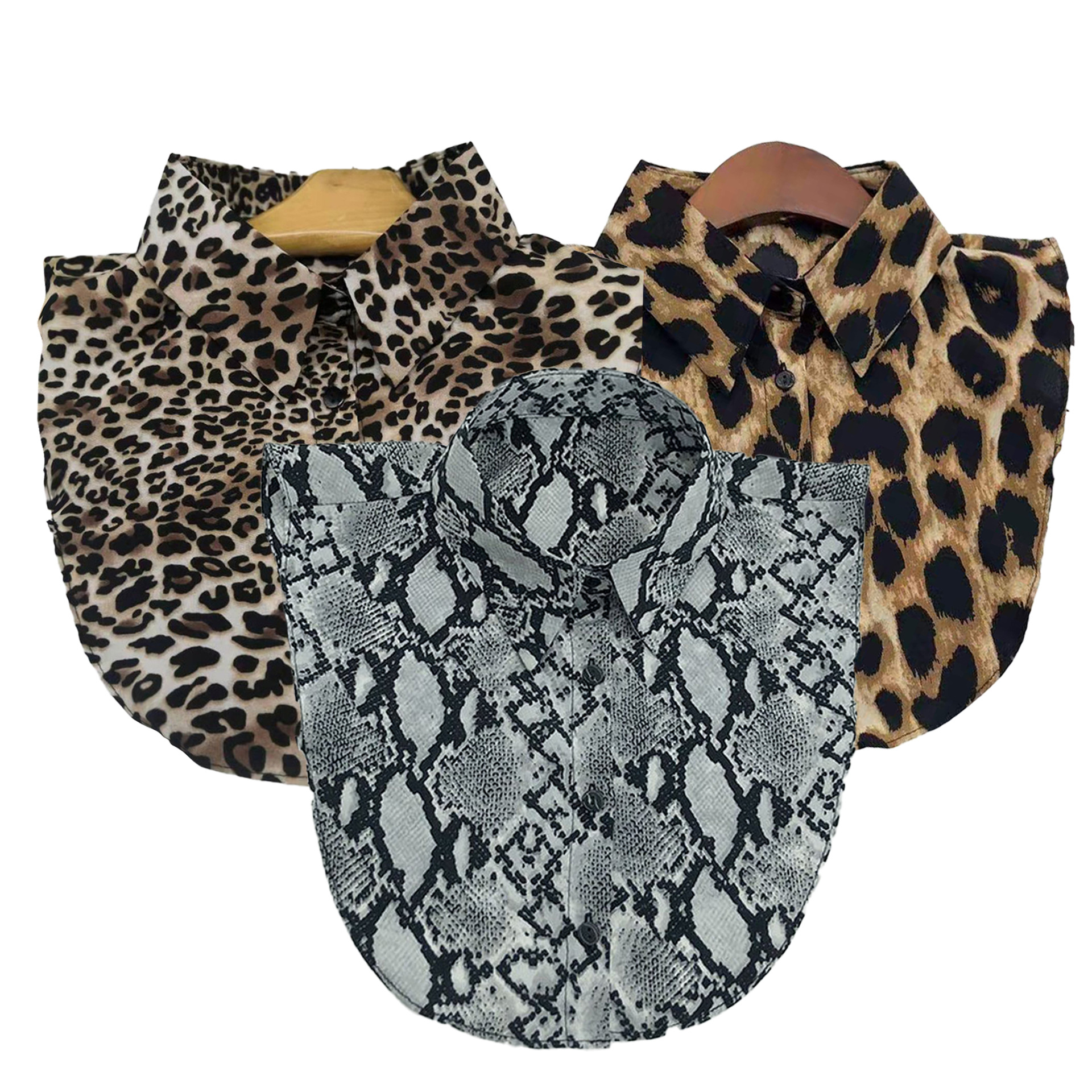 Wild Spirit Animal Print Faux Collar Top