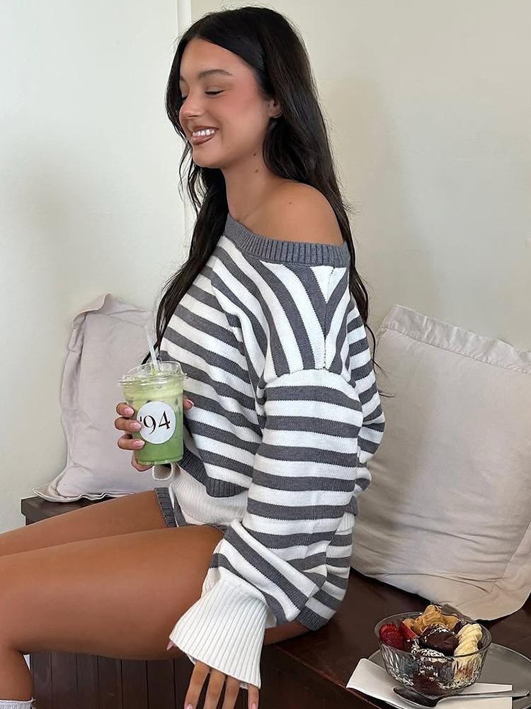 Frosted Whisper Off-Shoulder Sweater