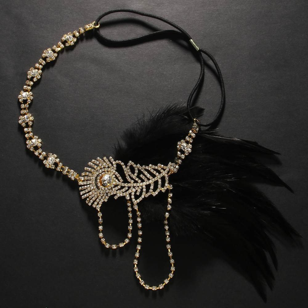Rhinestone Feather Headpiece – Festive Glam Accessory