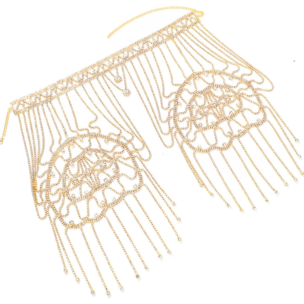 Rhinestone Tassel Shoulder Chain – Glam Dress Accessory