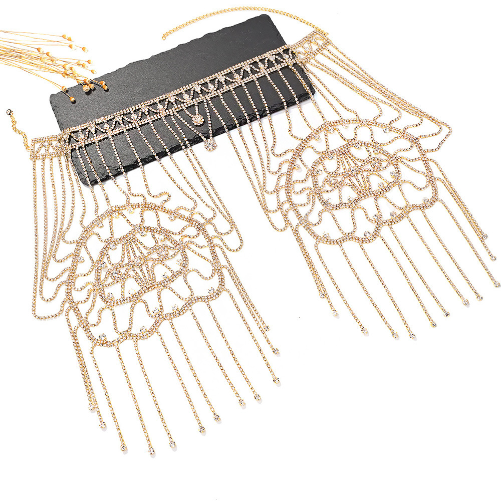 Rhinestone Tassel Shoulder Chain – Glam Dress Accessory