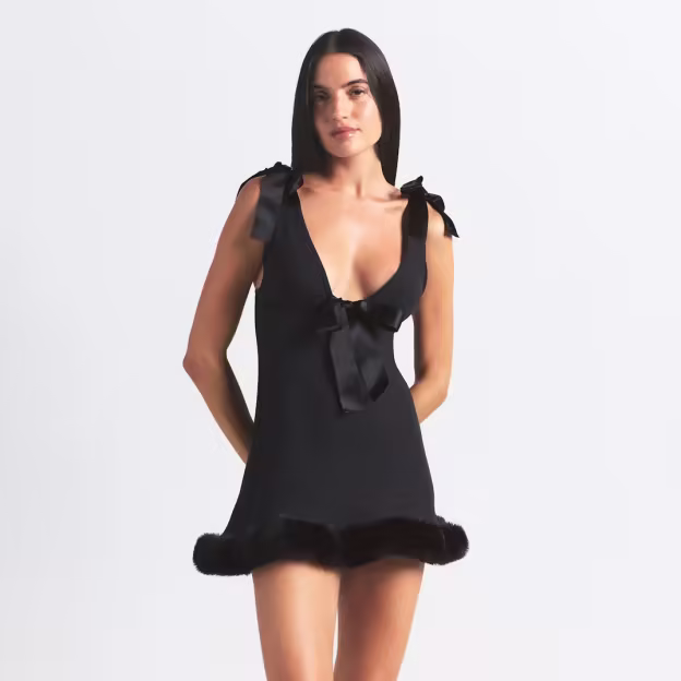 Noir Bow Rhapsody Mini Dress