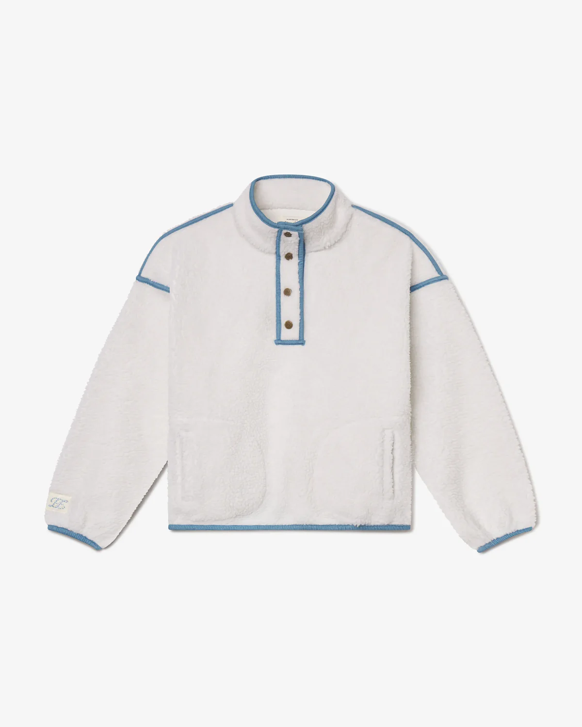 White Sherpa Fleece Pullover