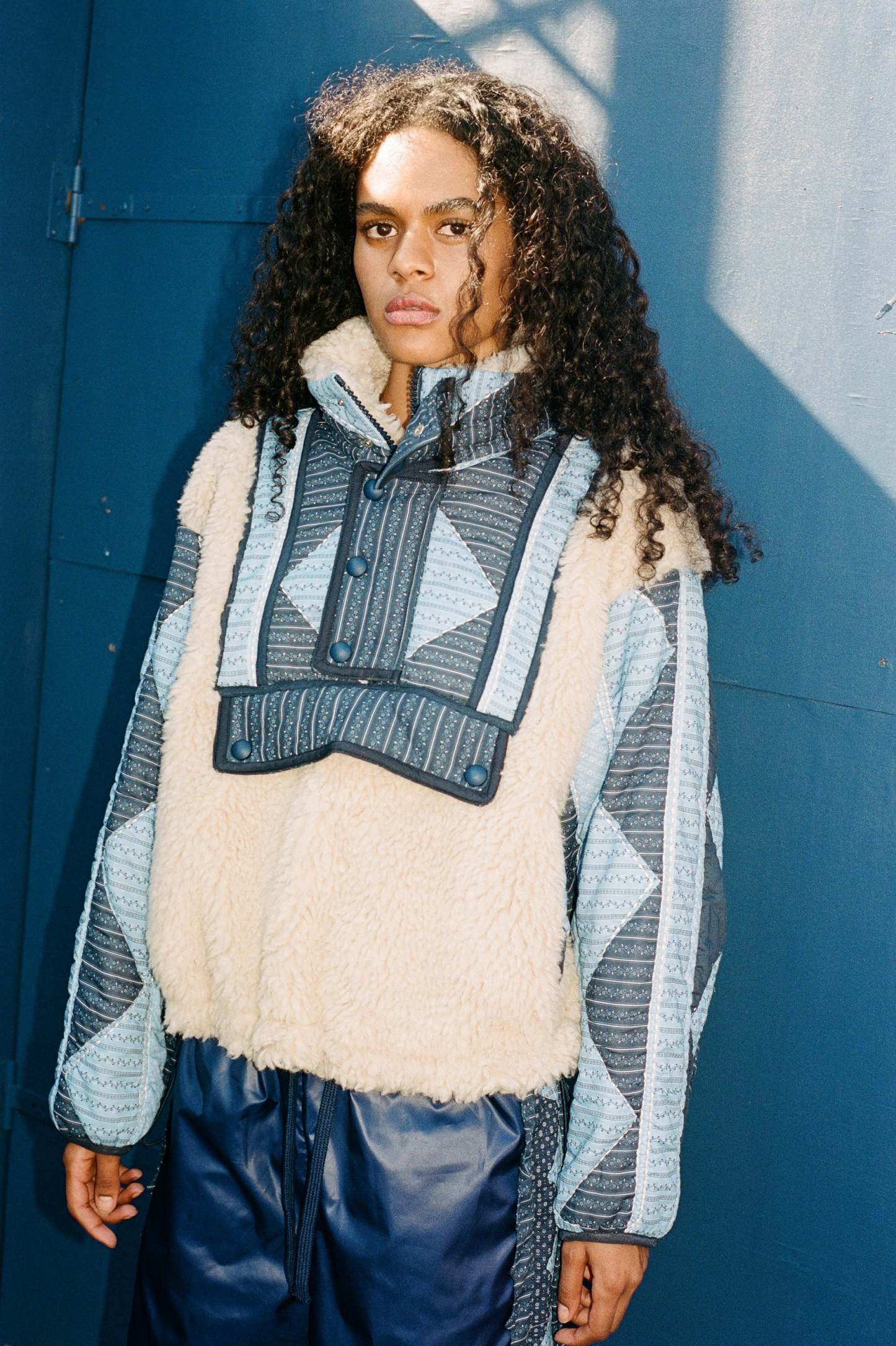 Patchwork Fleece Pullover – Cozy Winter Style