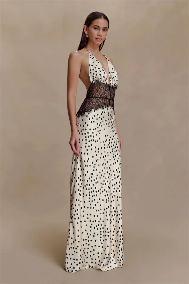 Lace-Kissed Starlight Gown Maxi Dress