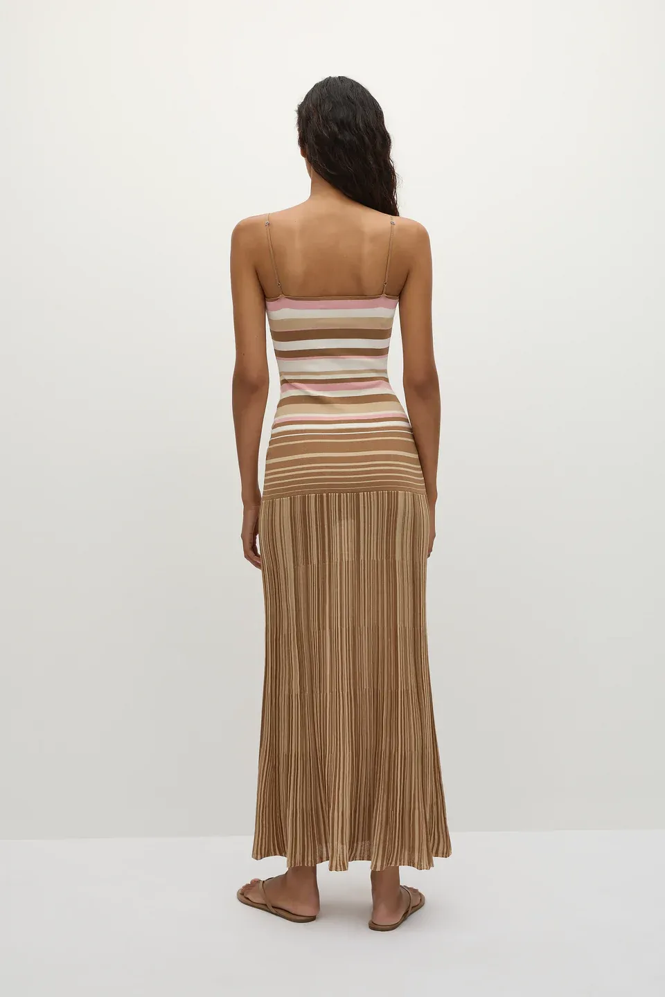 Rainbow Stripes Knit Maxi Dress