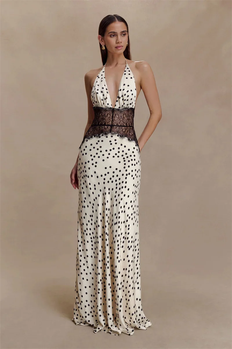 Lace-Kissed Starlight Gown Maxi Dress
