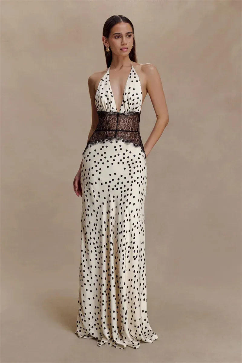 Lace-Kissed Starlight Gown Maxi Dress