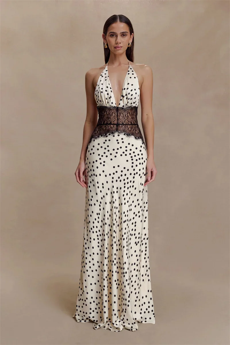 Lace-Kissed Starlight Gown Maxi Dress