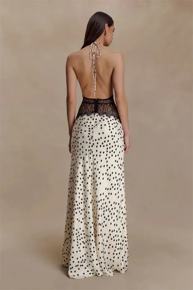 Lace-Kissed Starlight Gown Maxi Dress
