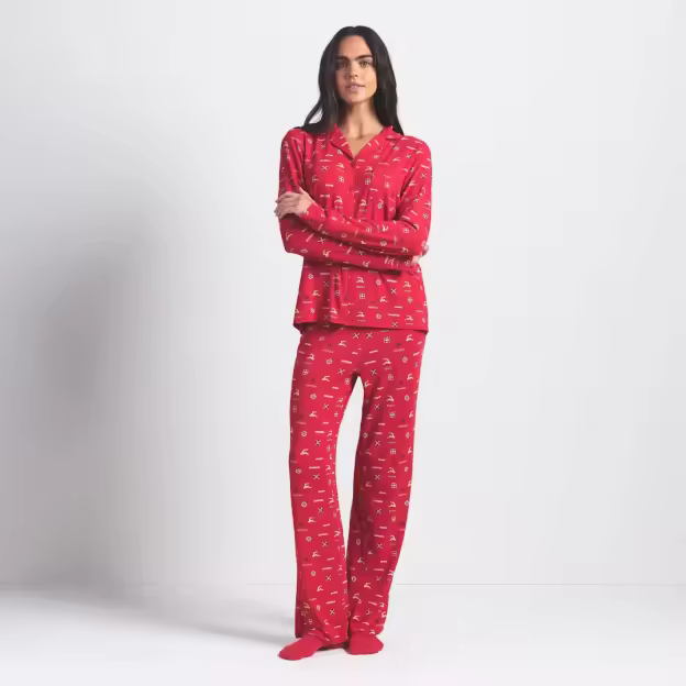 Christmas Print Cozy Pajama Set