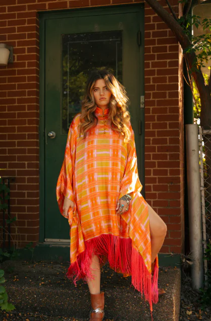 Sunset Mirage Tassel Kaftan Dress