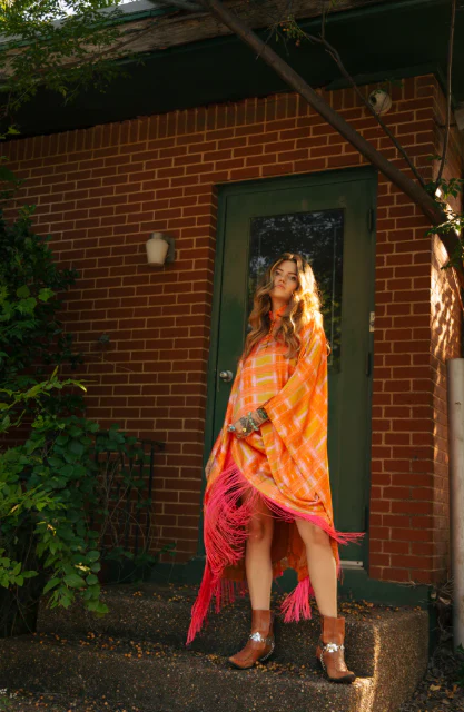 Sunset Mirage Tassel Kaftan Dress