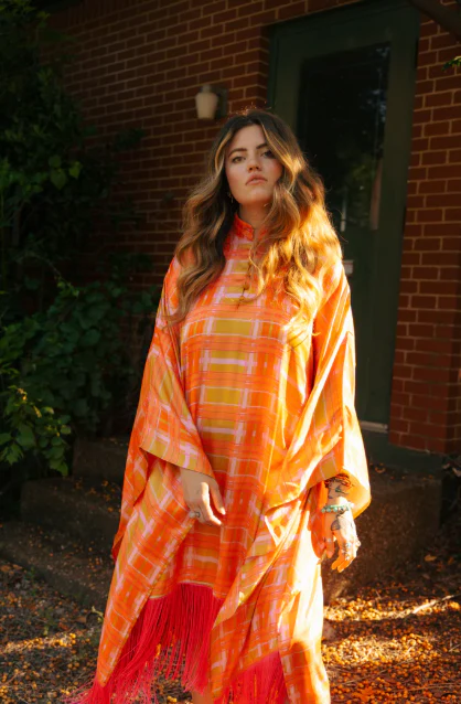 Sunset Mirage Tassel Kaftan Dress