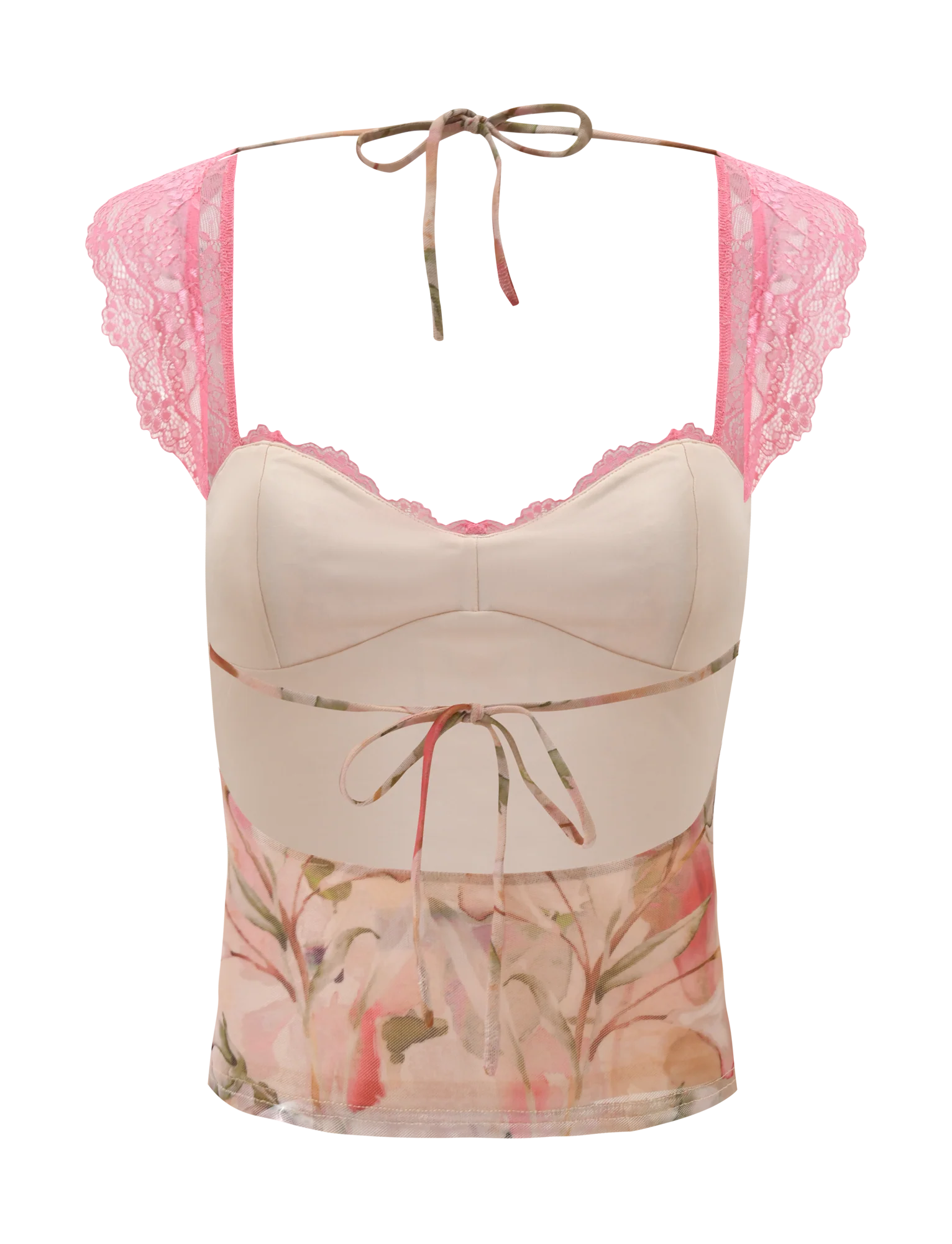 Floral Mist Lace Sheer Top