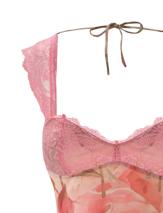 Floral Mist Lace Sheer Top