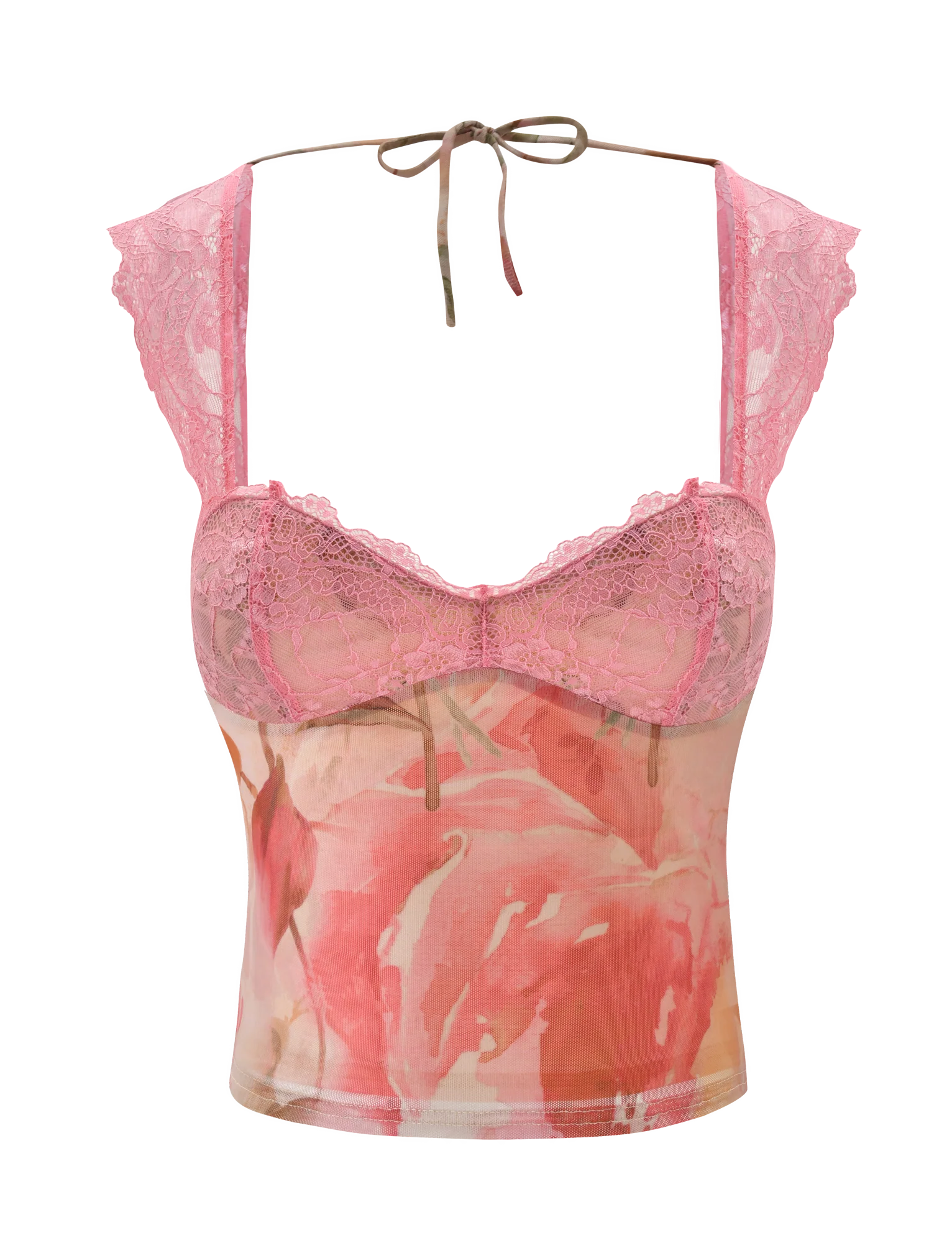 Floral Mist Lace Sheer Top