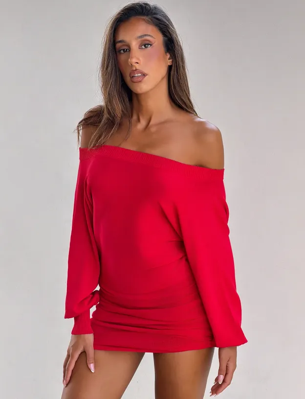 Rosy Flame Serenade Mini Dress