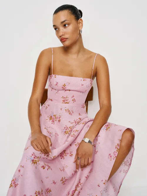 Rose Garden Flow Midi Dress