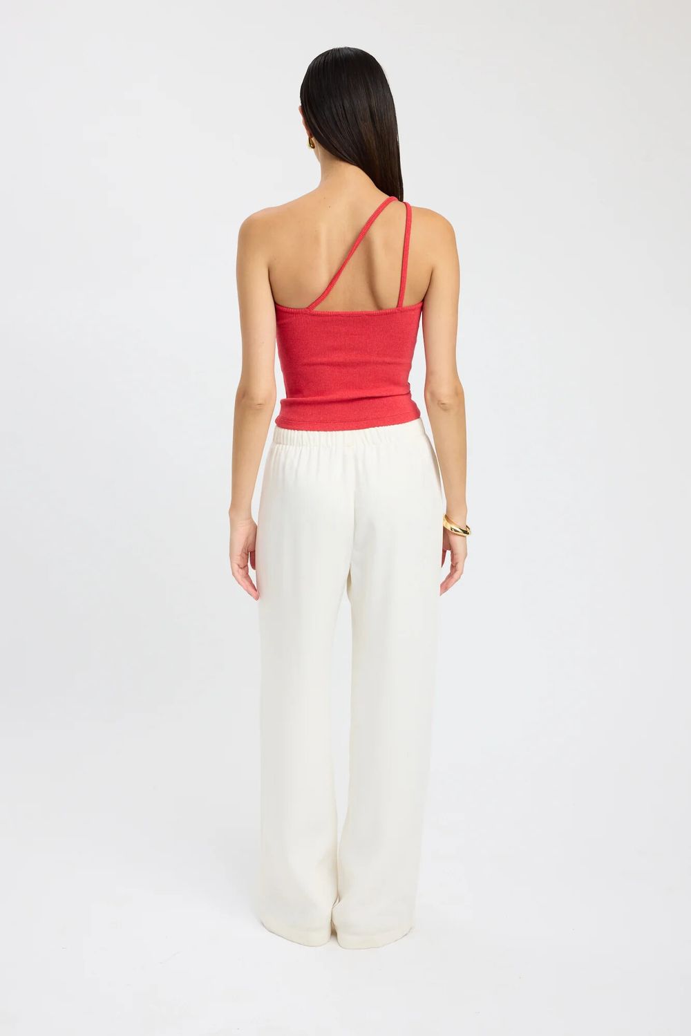 Scarlet Halo One-Shoulder Top