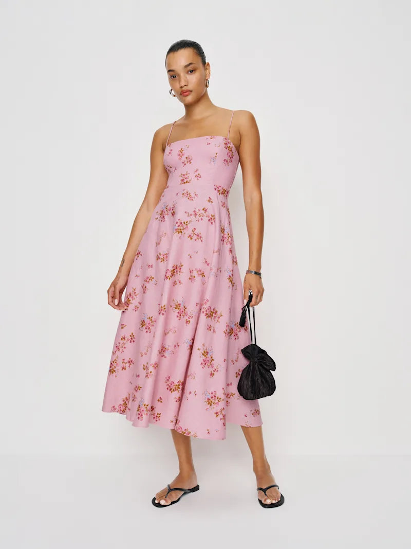 Rose Garden Flow Midi Dress