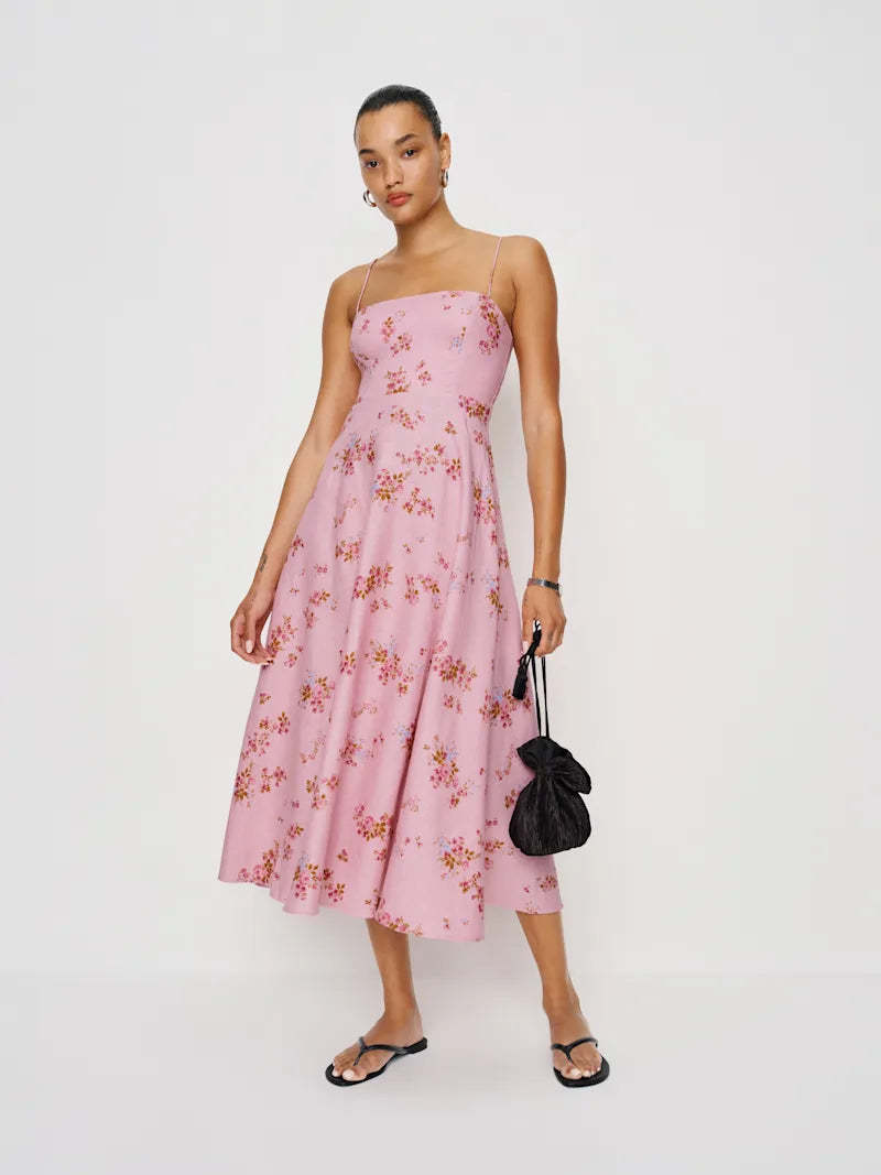 Rose Garden Flow Midi Dress