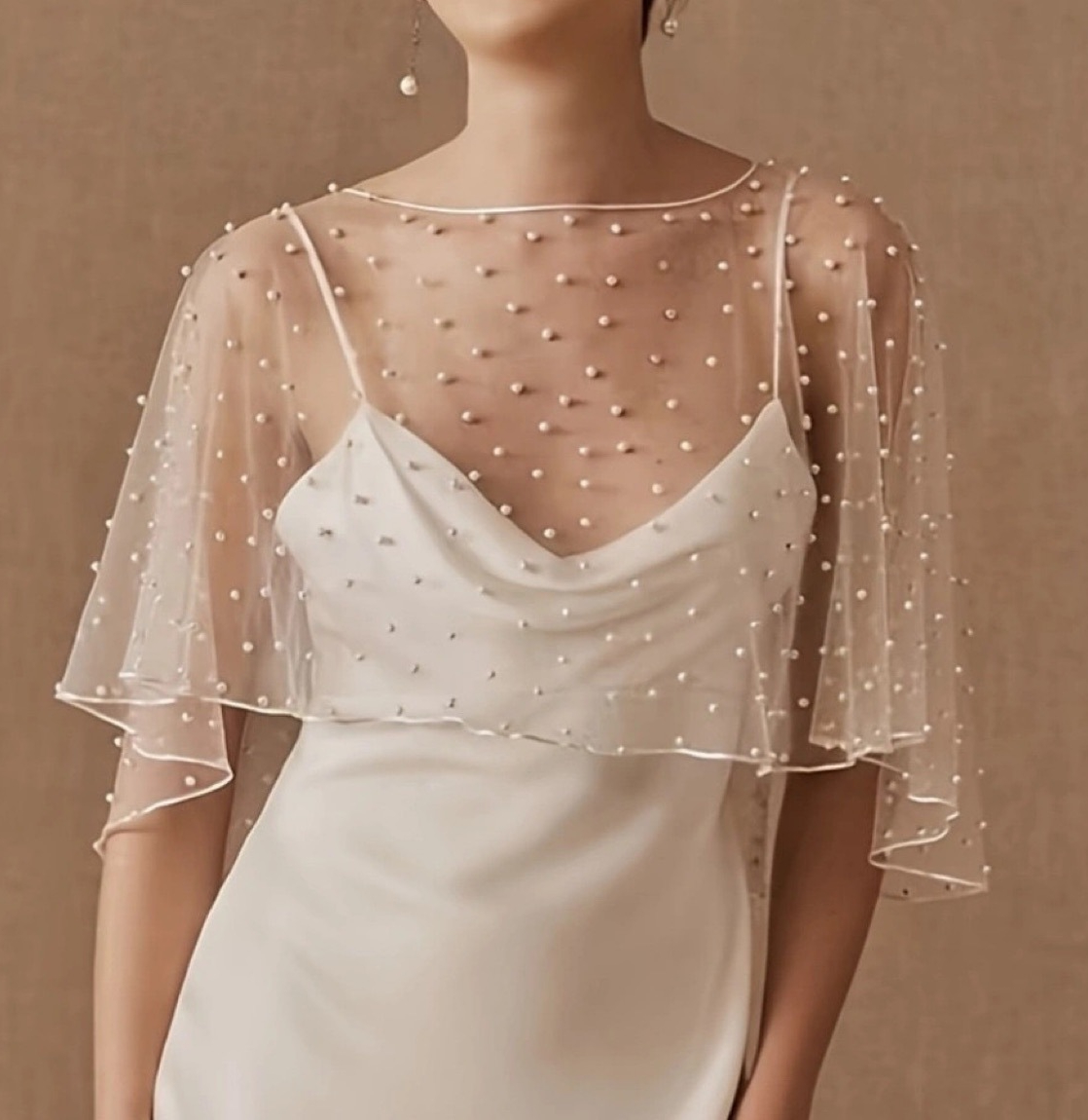 Pearl Mesh Shawl – Elegant Evening Dress Wrap