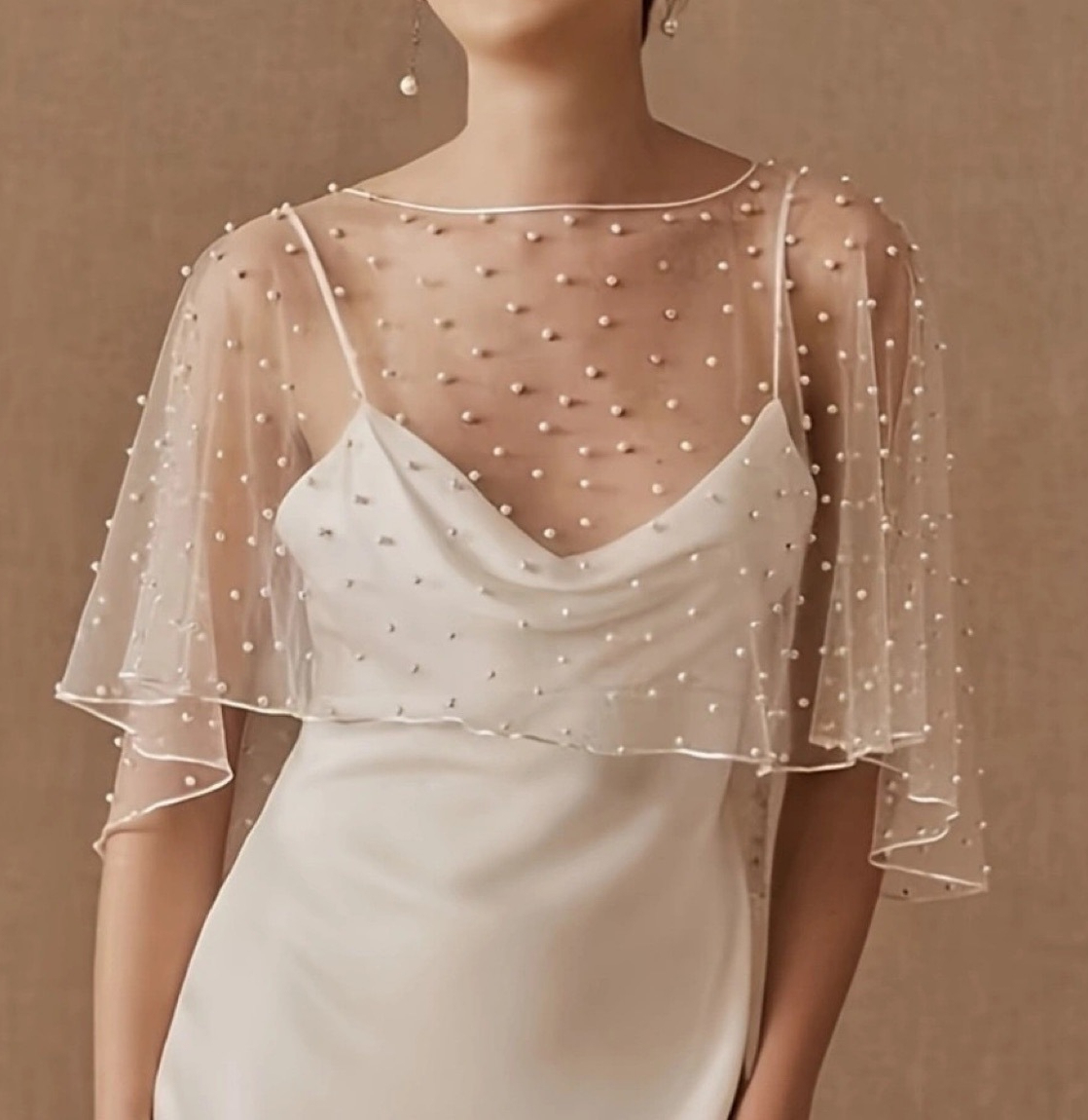 Pearl Mesh Shawl – Elegant Evening Dress Wrap