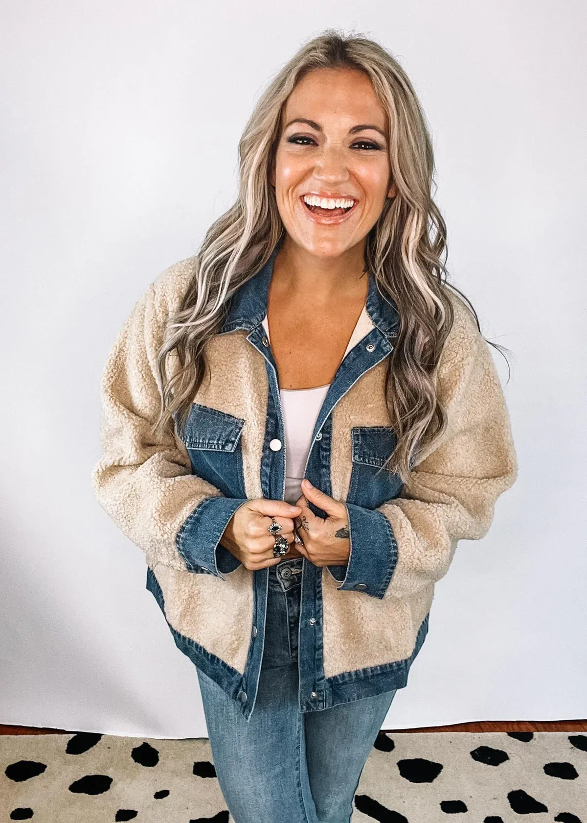 Denim Trim Fleece Jacket