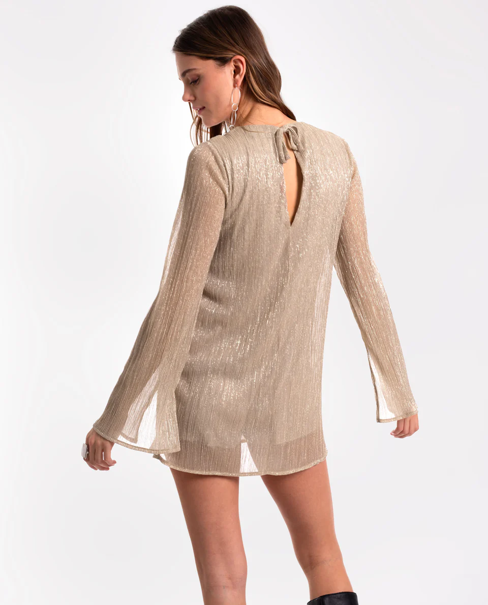 Shimmer Pleat Moonlight Mini Dress