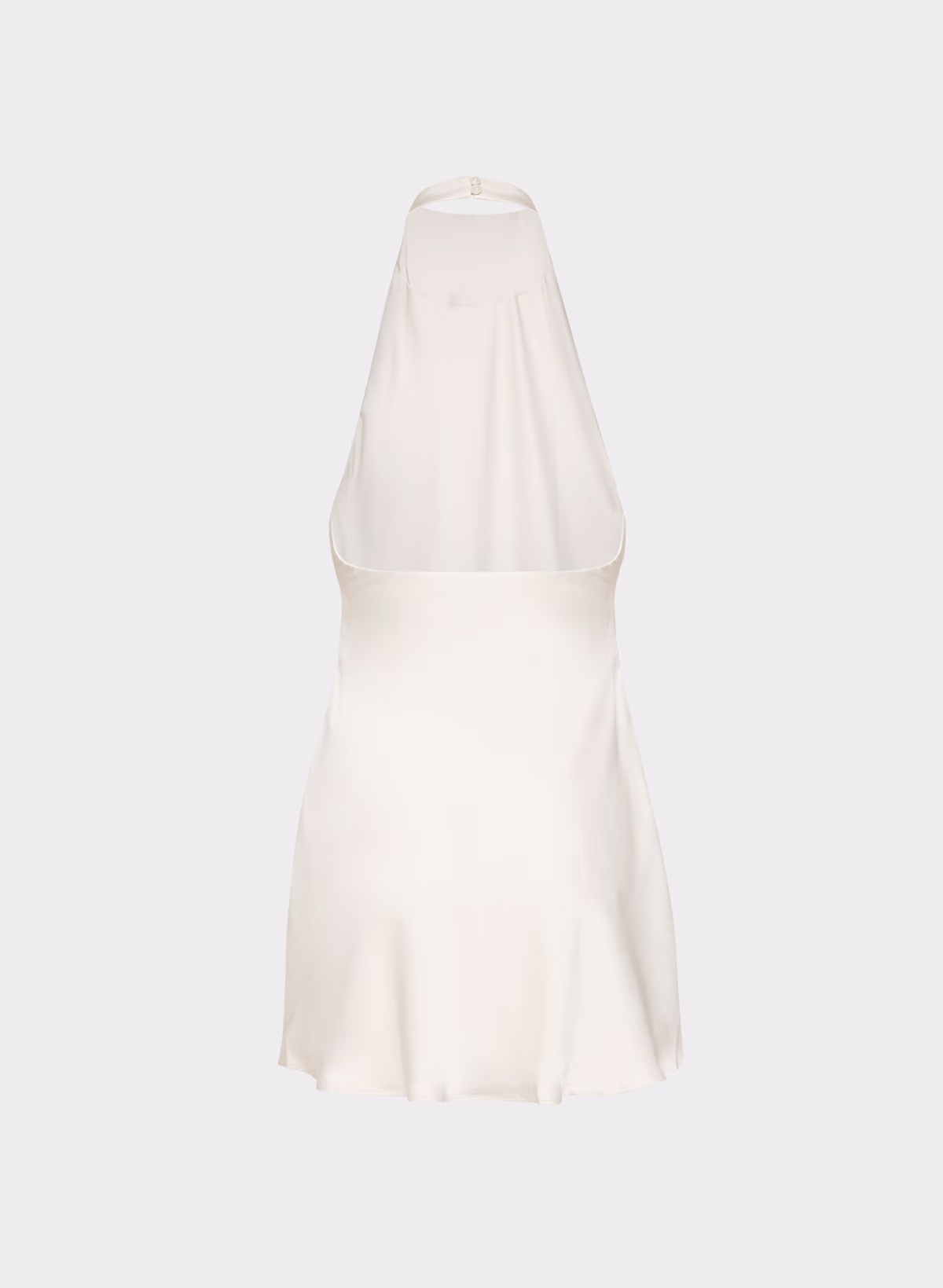 Ivory Satin Halter Glow Mini Dress