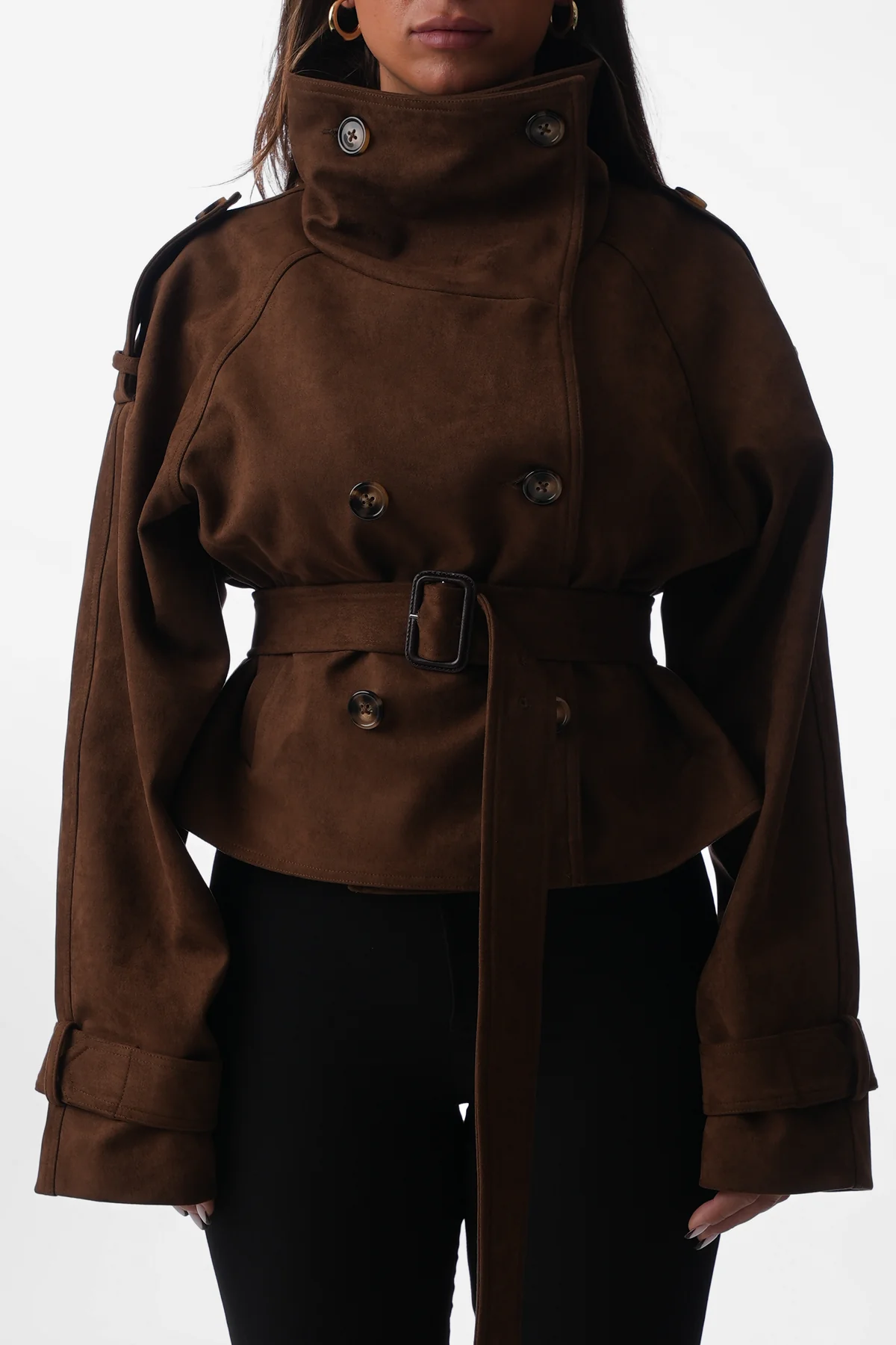 Cocoa Dusk Double-Breasted Jacket