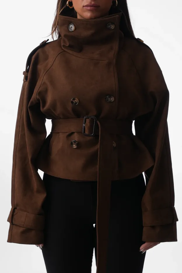 Cocoa Dusk Double-Breasted Jacket