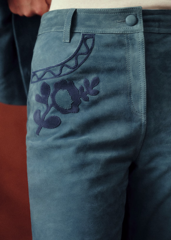 Suede Garden Poetry Pants