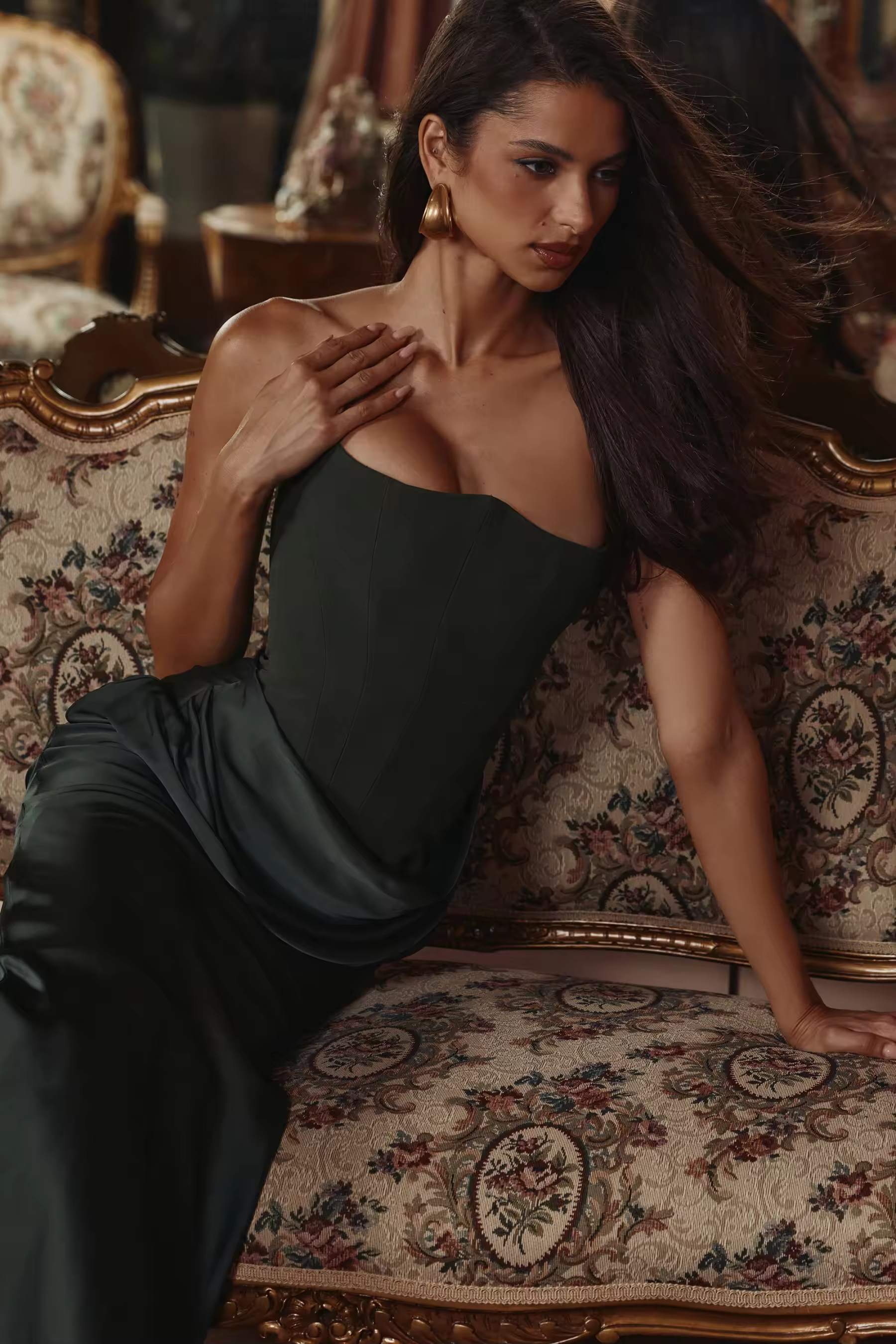 Emerald Silk Rhapsody Maxi Dress