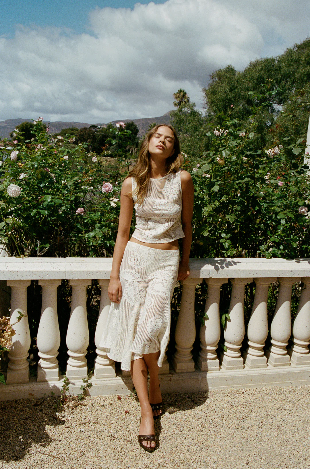 Lace Veil Cropped Tank