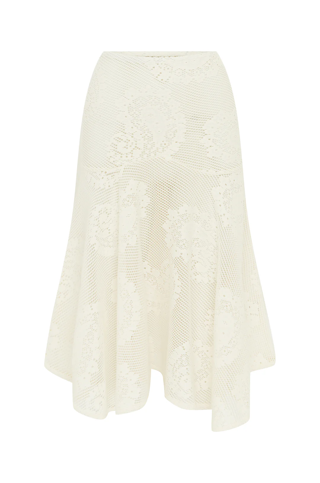 Lace Drift Asym Midi Skirt
