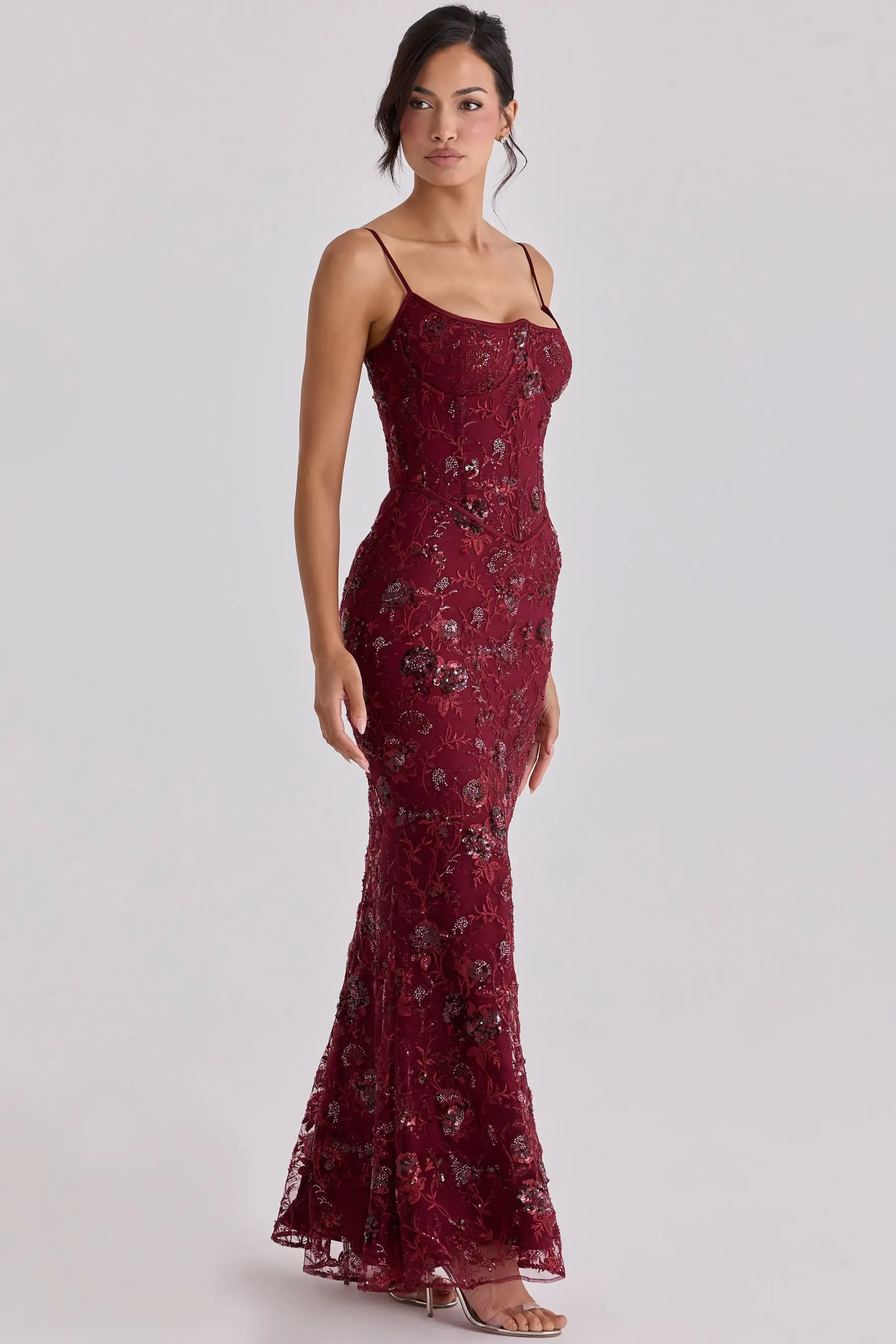 Bordeaux Siren Mermaid Gown